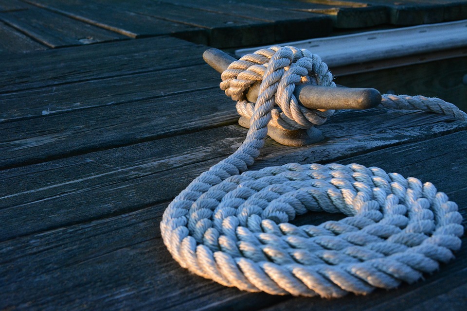 tied up at dock